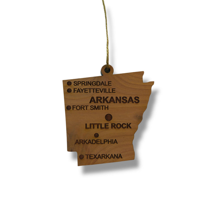 Ornament - CUSTOM - Arkansas State with Cities