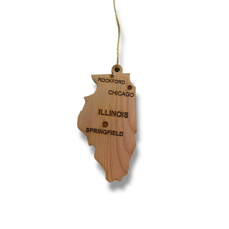 Ornament - CUSTOM - Illinois State with Cities