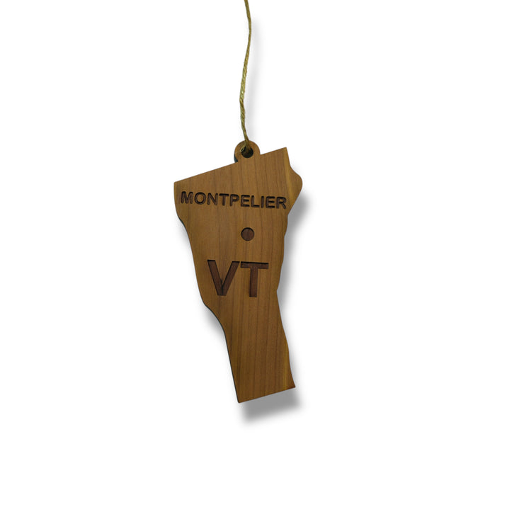 Ornament - CUSTOM - Vermont State with Cities