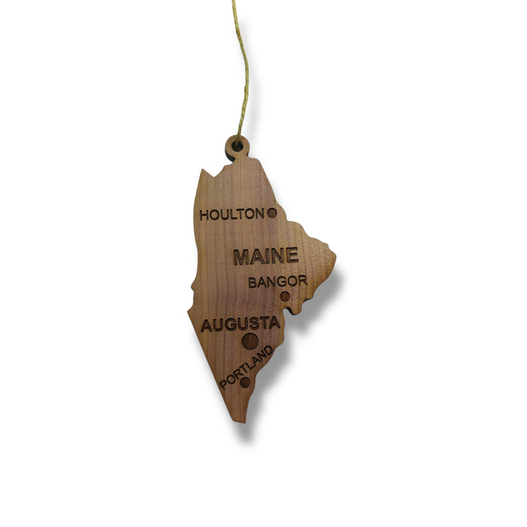 Ornament - CUSTOM - Maine State with Cities