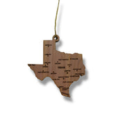 Ornament - CUSTOM - Texas State with Cities
