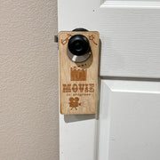 Door Hanger - Movie in Progress 9x4in Raw Wood