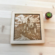 Framed Art - The Castle - 11x11 Inches - Raw wood