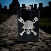 8oz BLACK Helmet Brothers Keeper Flask