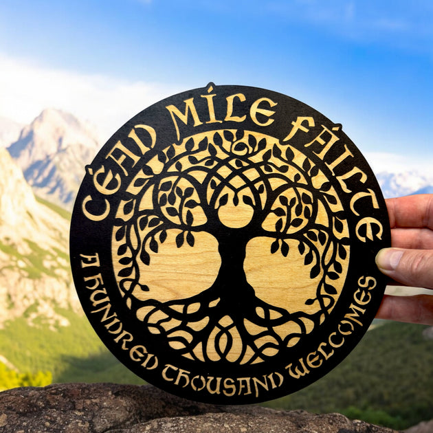 Amazon Failte Signs Sign - CUSTOM - Cead Mile Failte - Celtic Tree of Life Sign – HipFlaskPlus