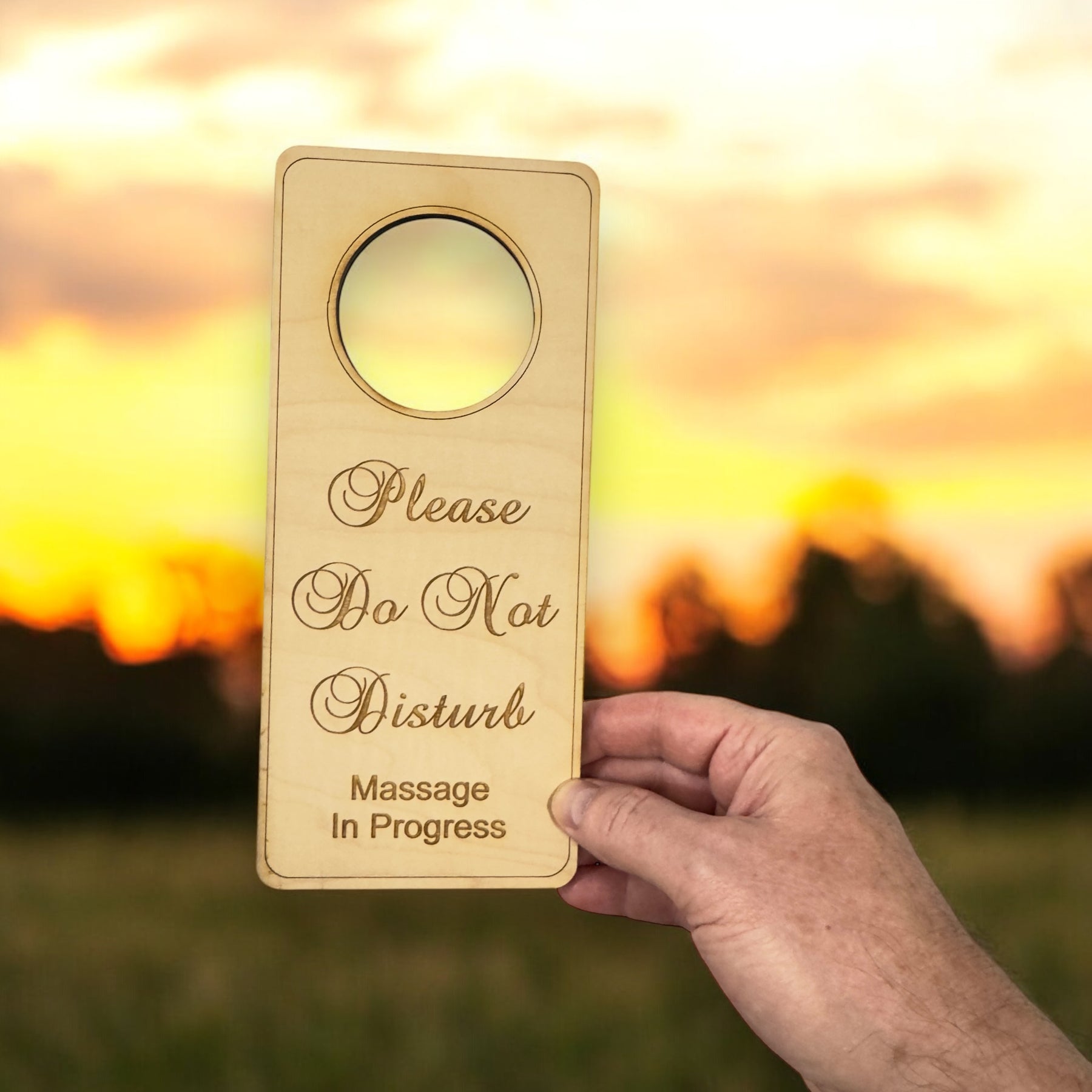 Please Do Not Disturb Massage In Progress Door sign - Wood – HipFlaskPlus