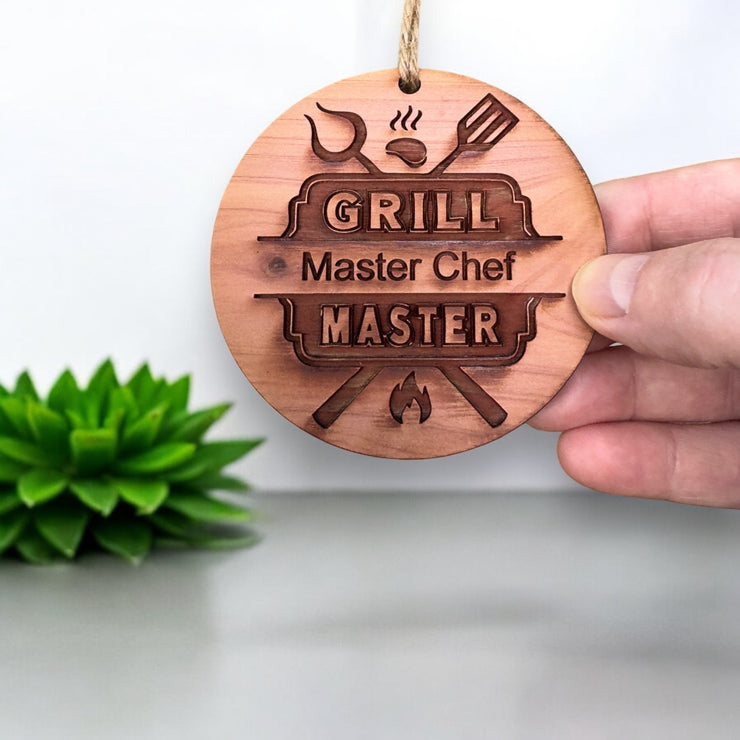 Grill Master - Cedar Ornament