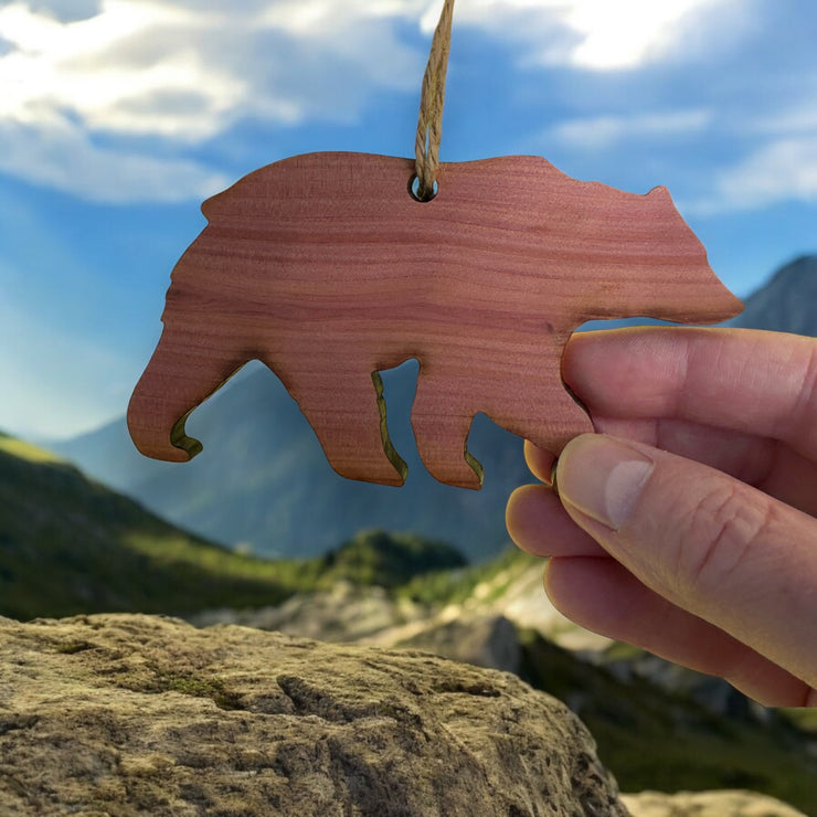 CEDAR Bear Silhouette - Cedar Ornament