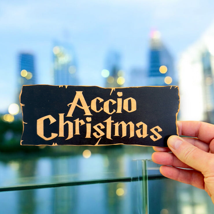 Accio Christmas - BLACK Sign 4x8
