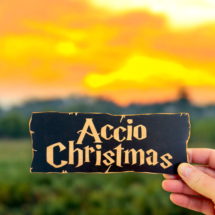 Accio Christmas - BLACK Sign 4x8