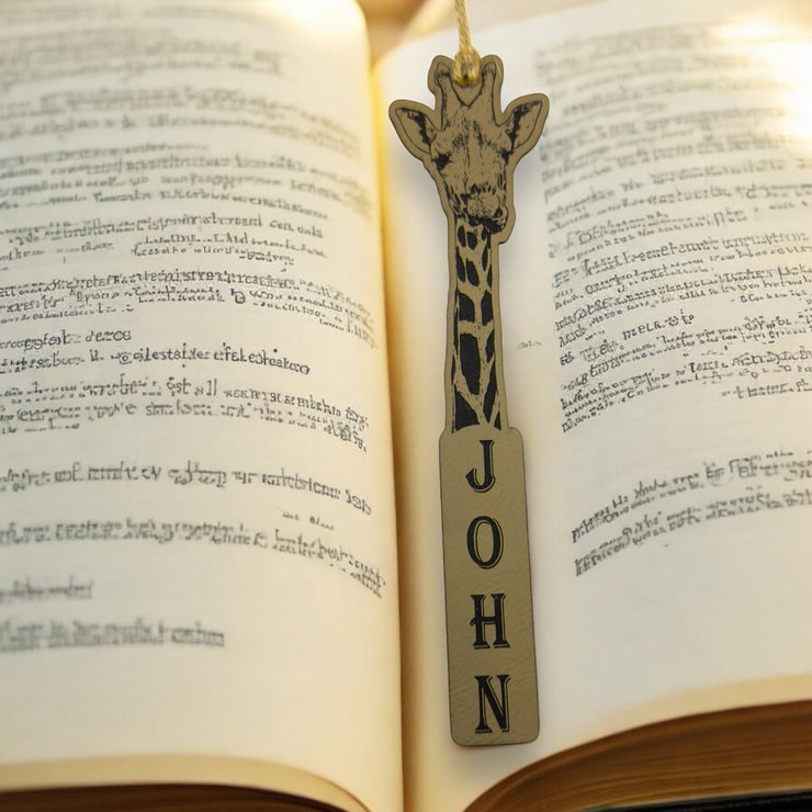 Bookmark - Personalized LEATHER Giraffe