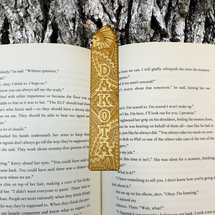 Bookmark - Indian Chief Tribal PERSONALIZED - Birch