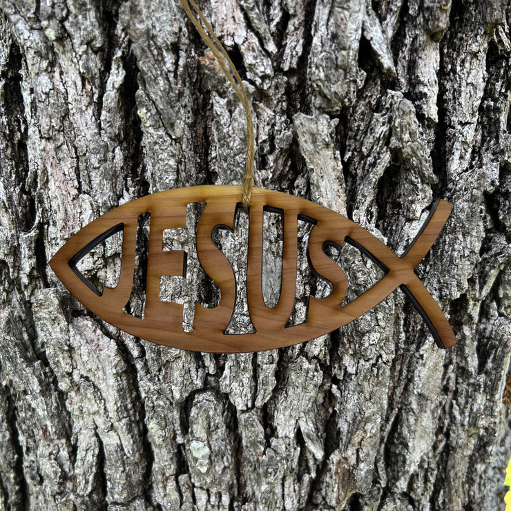 Jesus Fish - Cedar Ornament