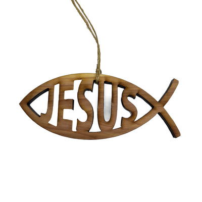 Jesus Fish - Cedar Ornament