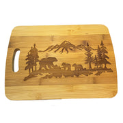 Mama Bear with Babies Bamboo Cutting Board 14''x9.5''x.5'' Bamboo