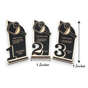Trophy Award - PERSONALIZED - Pickleball - 1st 2nd 3rd Place - 9x5 Inches