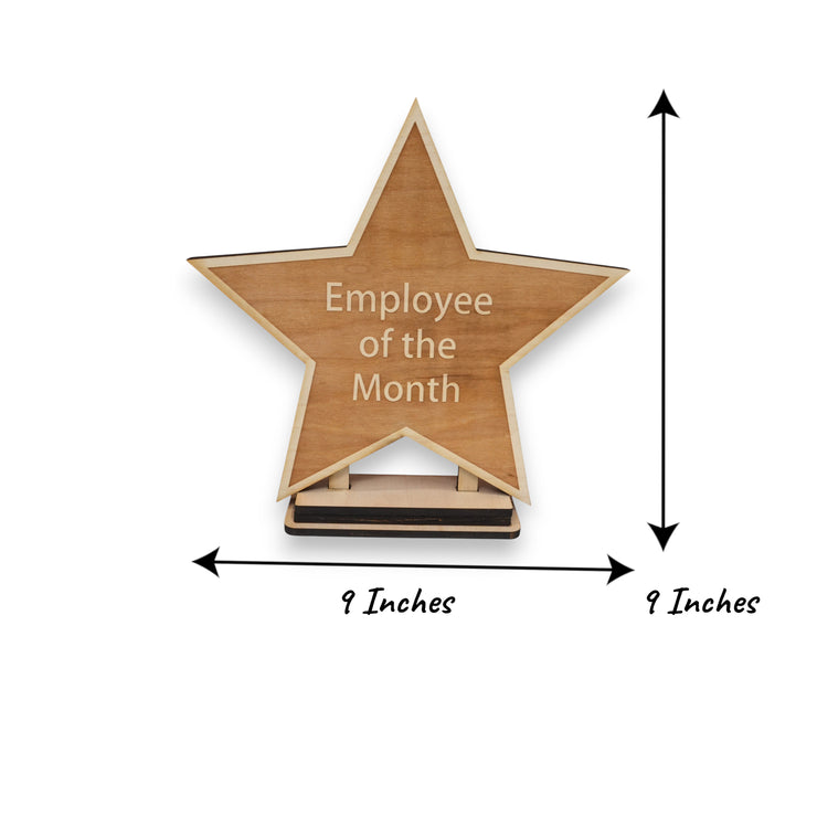 Award - CUSTOM - Employee Of The Month Star with STAND