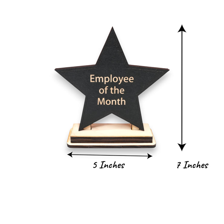 Award - CUSTOM - Employee Of The Month Star with STAND