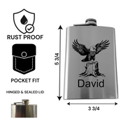 8oz - CUSTOM - PERSONALIZED - American Eagle on Stump