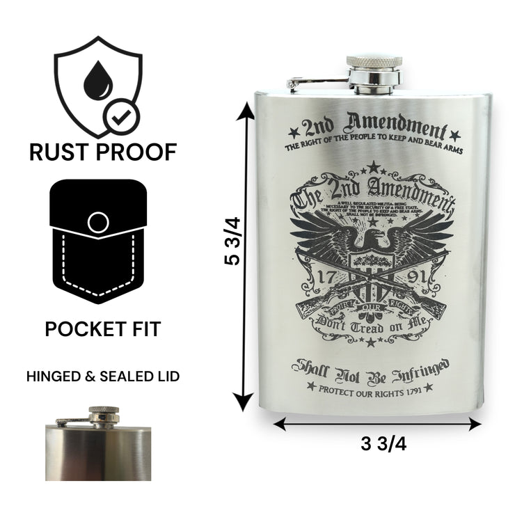 8oz - Stainless Steel - 2nd Amendment
