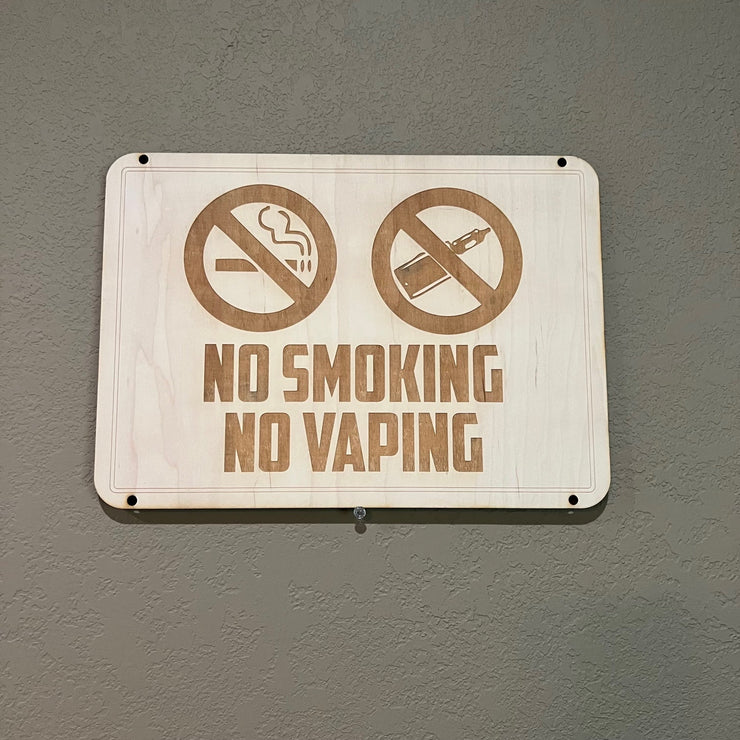 Sign - No Smoking No Vaping Sign 8x12 (QTY 2 SIGNS)