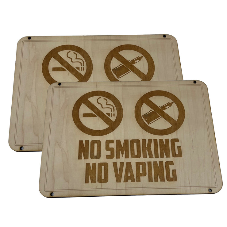 Sign - No Smoking No Vaping Sign 8x12 (QTY 2 SIGNS)