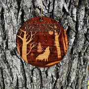 Not all Those Who Wander are Lost WINTER WOLF - Cedar Ornament