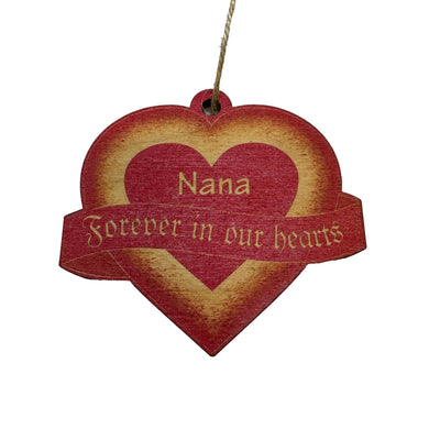 Ornament - PERSONALIZED RED Forever in our Hearts - 3x3in