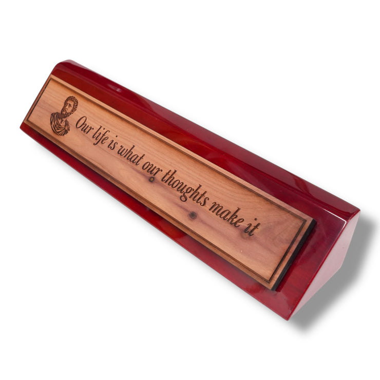 Desk Wedge Name plate - Marcus Aurelius - 11 Inches