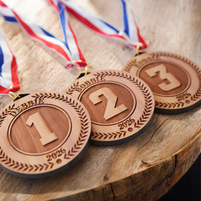 Award - PERSONALIZED 1st 2nd & 3rd Place Standard Medals - Cedar