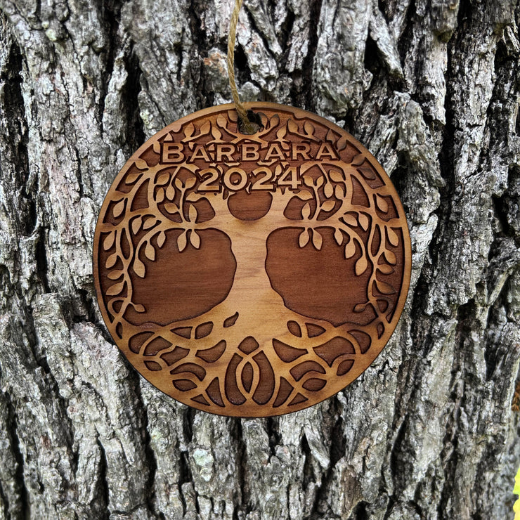 Personalized Celtic Tree of Life - Cedar Ornament