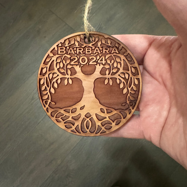 Personalized Celtic Tree of Life - Cedar Ornament