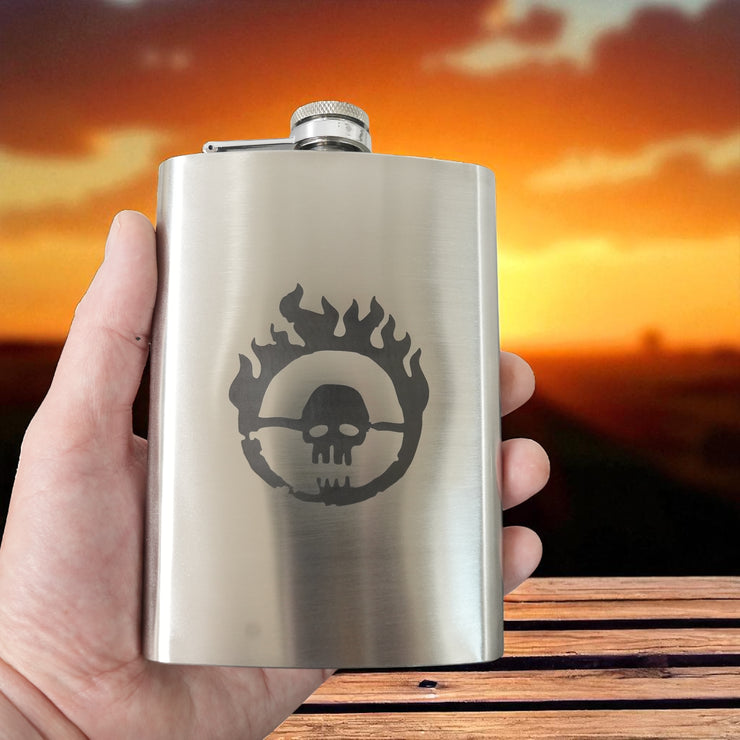 8oz Skull Branding Stainless Steel Flask