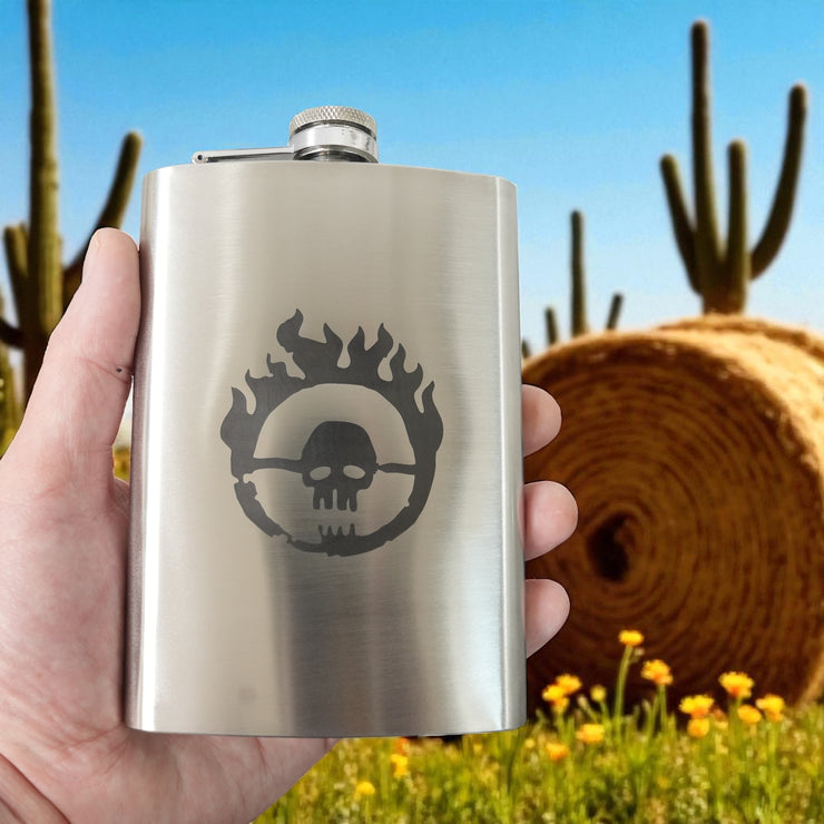 8oz Skull Branding Stainless Steel Flask