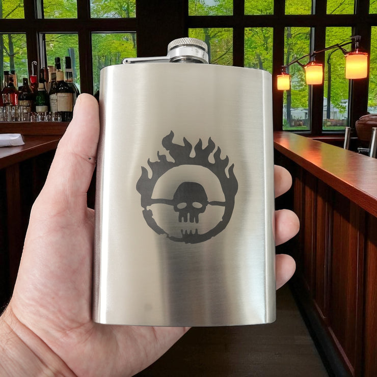 8oz Skull Branding Stainless Steel Flask