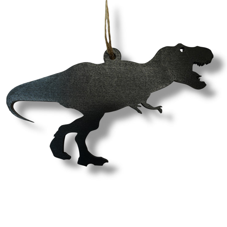 Ornament - Black - Animal Silhouette Set of 6 - T-rex, Elephant, Unicorn, Horse, Bear, Rabbit
