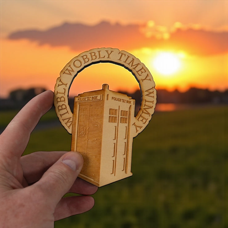 Ornament - Wibbly Wobbly - Raw Wood 4x5in