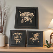 Framed Art - CUSTOM - Highland Cow SET of 3 Pictures
