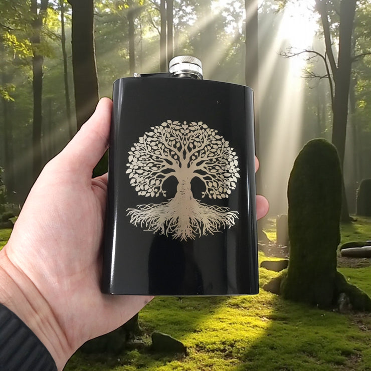 8oz - CUSTOM - Celtic Tree of Life Flask