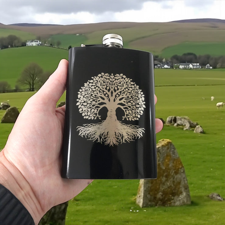 8oz - CUSTOM - Celtic Tree of Life Flask