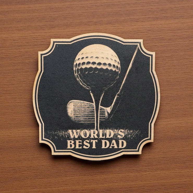 Sign - Black - Worlds best dad Golf