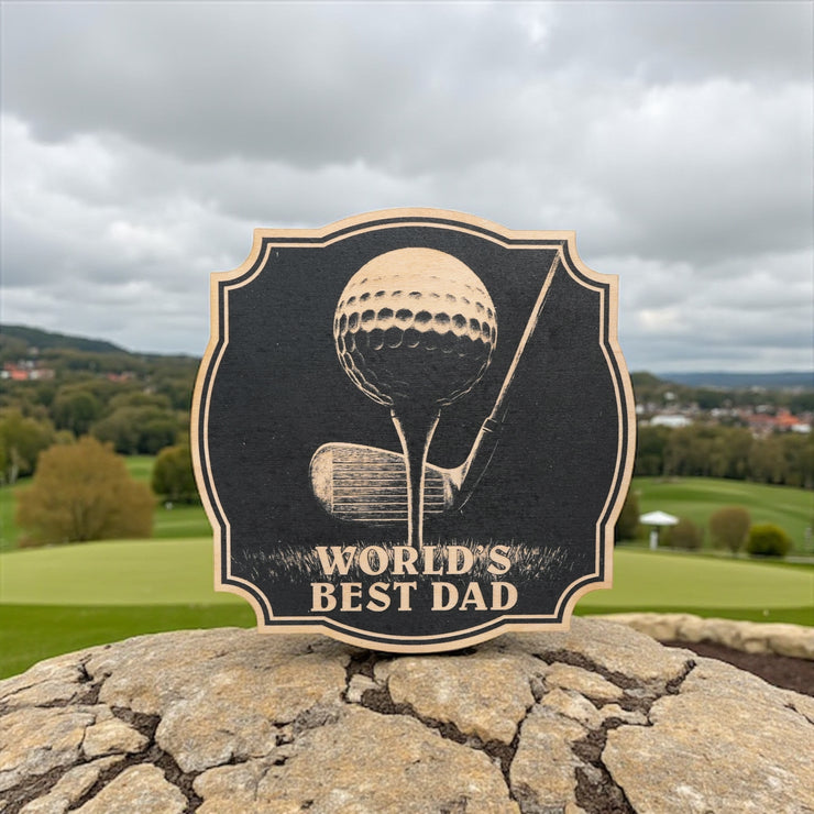 Sign - Black - Worlds best dad Golf