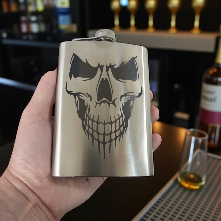 8oz Evil Skull Stainless Steel Flask