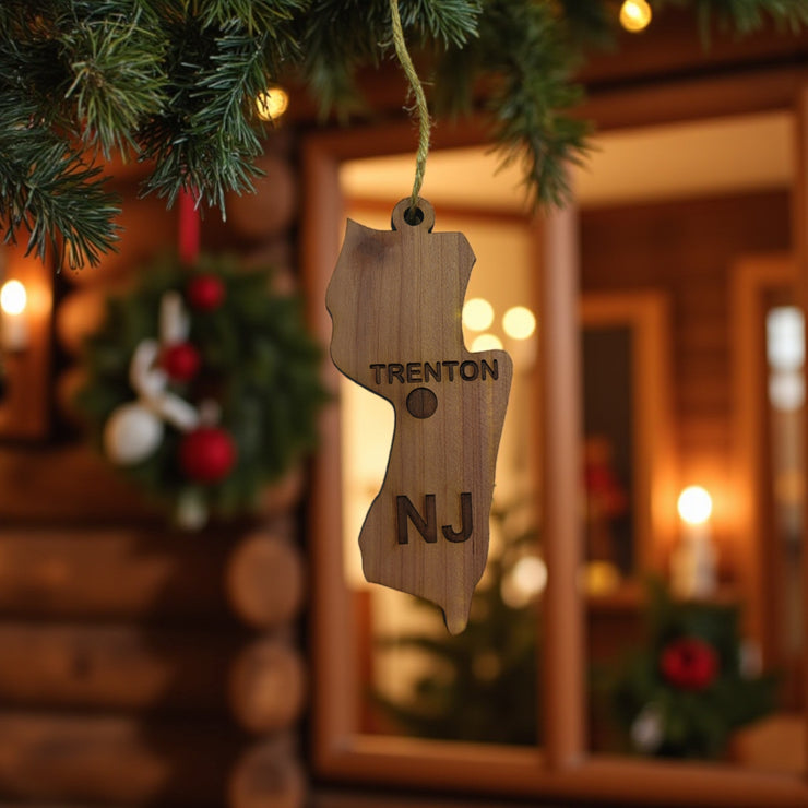 Ornament - CUSTOM - New Jersey State with Cities
