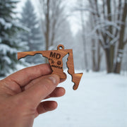 Ornament - CUSTOM - Maryland State State with Cities