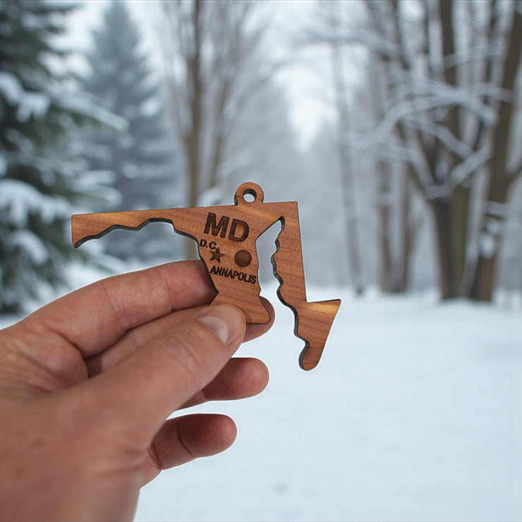Ornament - CUSTOM - Maryland State State with Cities