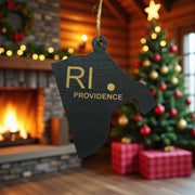 Ornament - CUSTOM - Rhode Island State with Cities