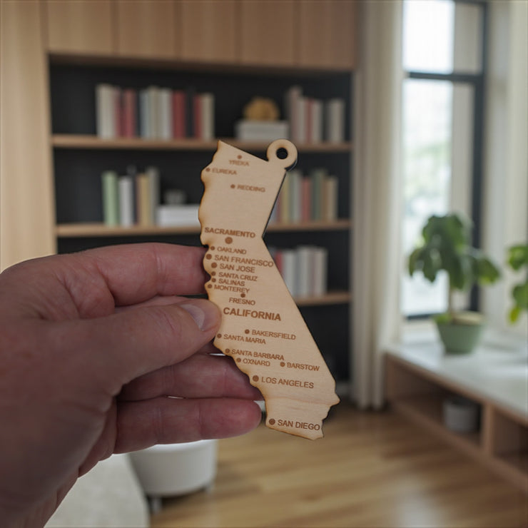 Ornament - CUSTOM - California State with Cities