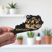 Ornament - Black - Kentucky with Horses