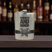 8oz Strength and Honor Stainless Steel Flask